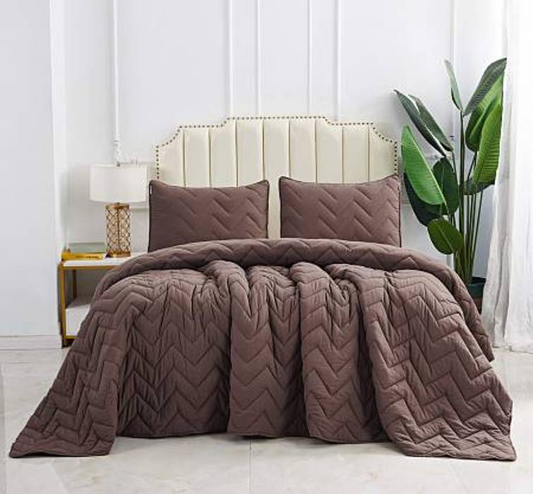 Покрывало с наволочками 50*70 2шт 160х220 50х70 SOFI DE MARKO РОББИ  100%пэ шоколадный_Каталог-v2_MIRTECK