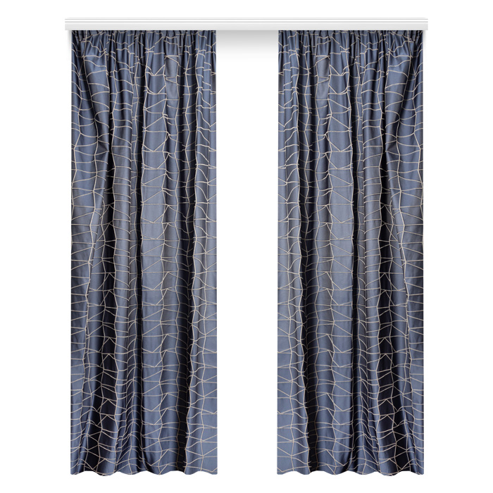 Портьера  МИРТЕК SONATA 180х290 1 шт (цвет серый/синий)