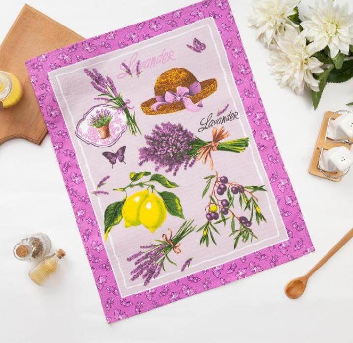 Полотенце кухонное ЭТЕЛЬ ПРОВАНС вафельное 45*60 100%хлопок сиреневый_Каталог-v2_MIRTECK