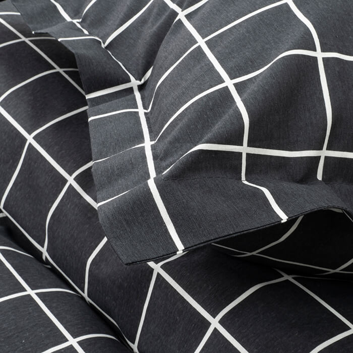 Постельное белье ЕВРО МИРТЕК EVERYDAY CAGE 200х220-1шт 235х260-1шт 50х70-2шт 70%хлопок 30%пэ черный_Каталог-v2_MIRTECK